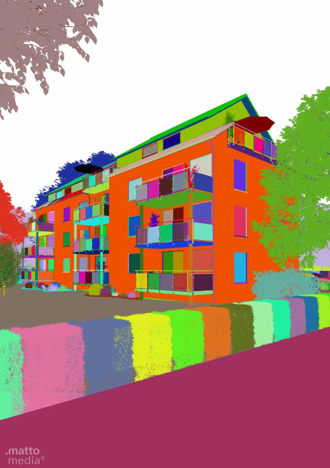 Architekturvisualisierung Mehrfamilienhaus Pro Immobilien Villingen-Schwenningen Heatmap