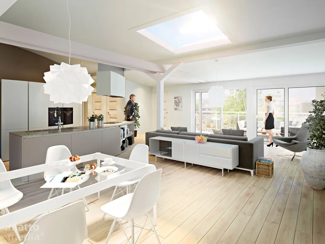 Moderner Wohnbereich in stilvollem Design / ULRICH SCHMIDT Immobilien GmbH Kiel