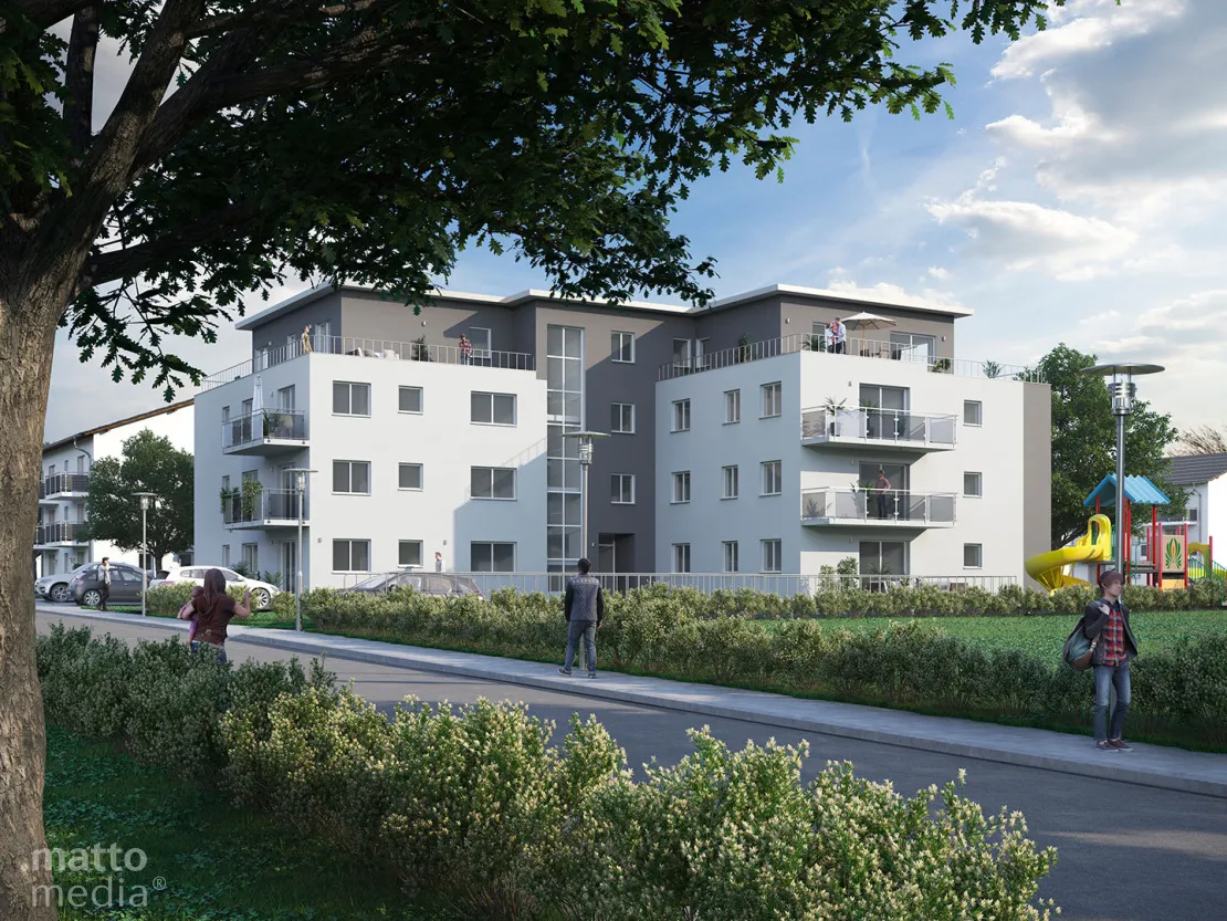 Architekturvisualisierung Mehrfamilienhaus Pro Immobilien Villingen-Schwenningen
