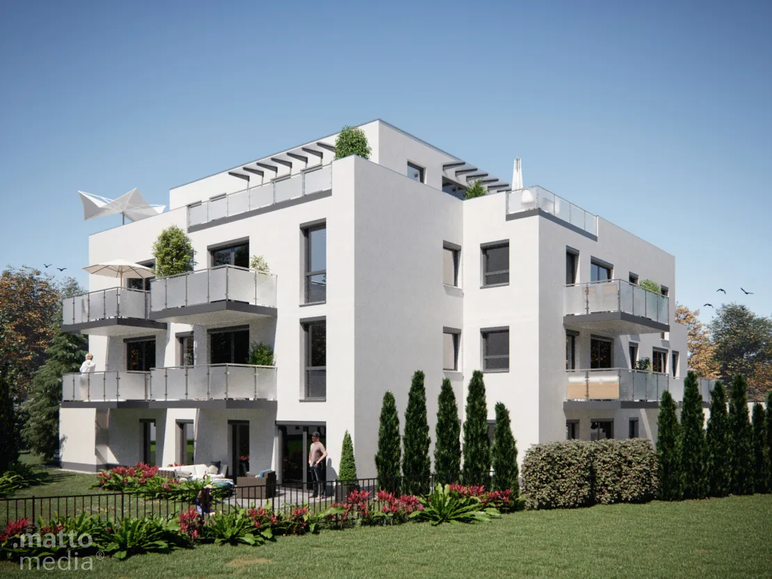 Mehrfamilienhaus Gartenansicht / HV Immobilien GmbH Nürnberg