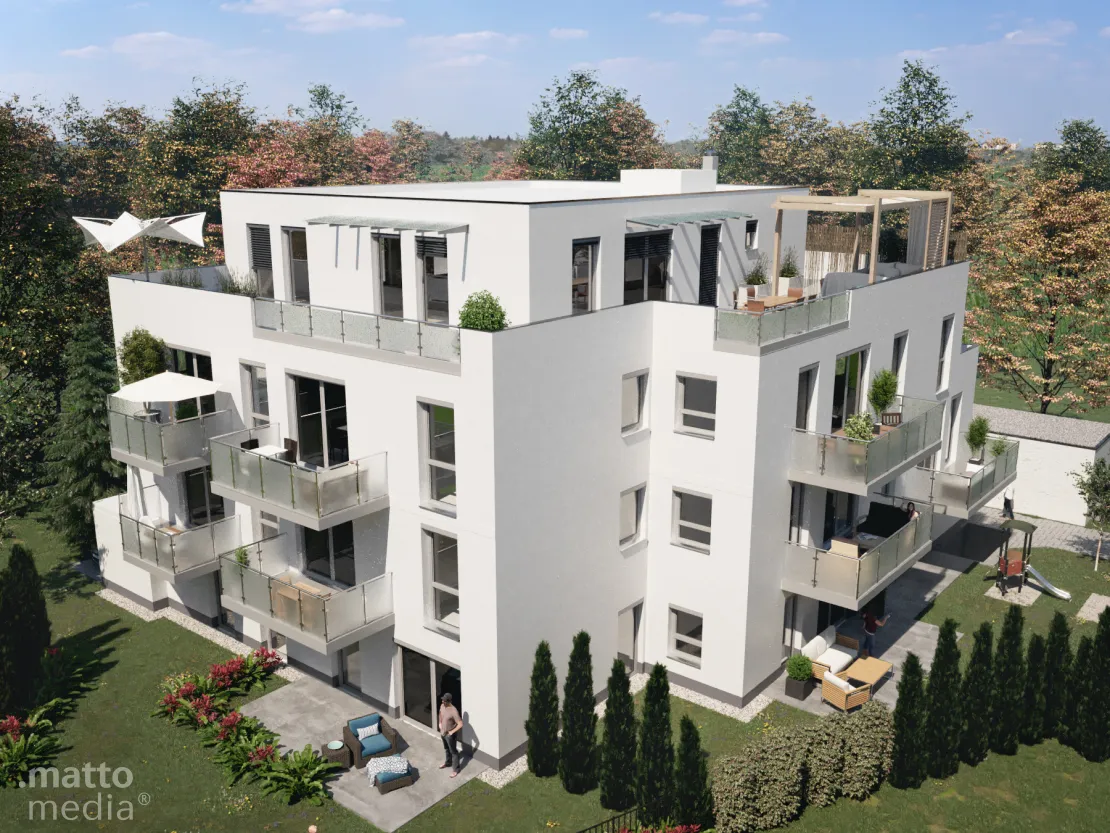 Mehrfamilienhaus mit Sicht von Oben / HV Immobilien GmbH Nürnberg