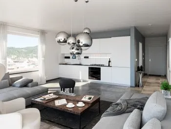 Visualisierung einer modernen Wohnung in 3D 