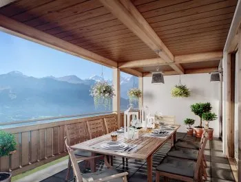 Visualisierung einer Wohnung in Schweizer Alpen